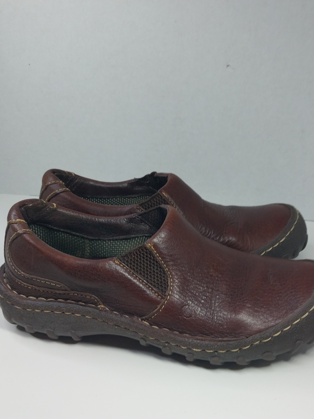 Born Shoes Womens Size 7 M Slip On Brown Leather Gorepore Granola Chic - Picture 8 of 12